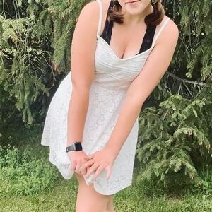 White floral lace dress